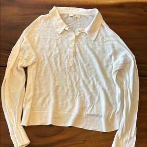 Banana Republic Cream Button Down linen Shirt